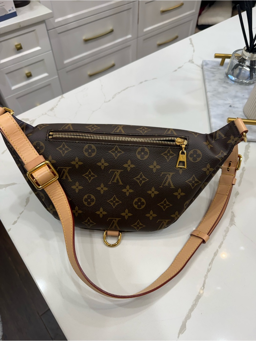 Louis Vuitton Classic Monogram Canvas Crossbody Belt Bag in Brown and Tan - Picture 5 of 11